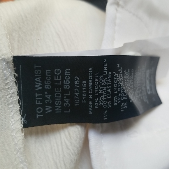 ASOS Design Men's Pants in Cream Size W34" 86cm L34" 86cm NWOT - Picture 5 of 5